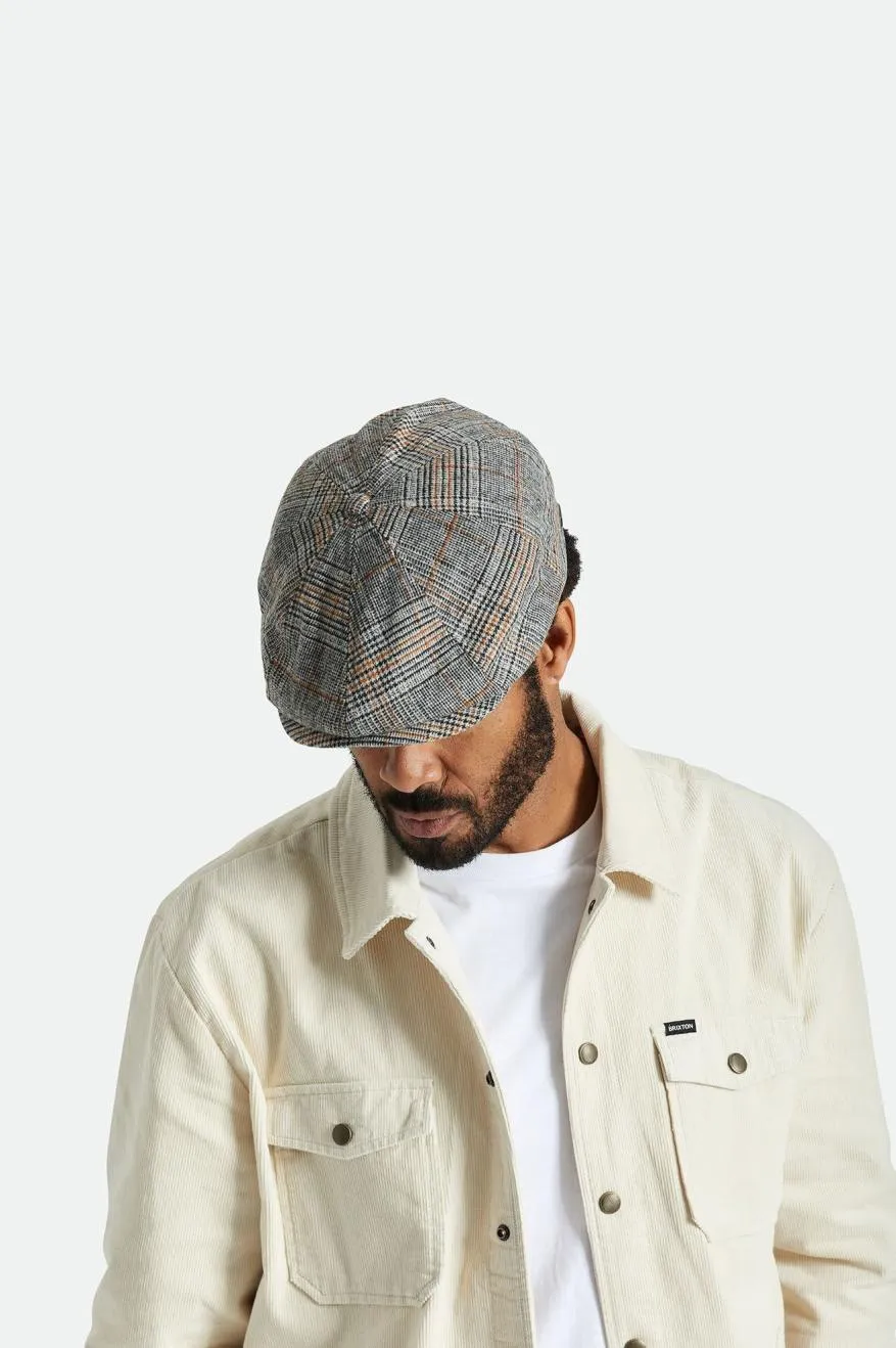 Brood Newsboy Cap - Off White/Black/Paradise Orange