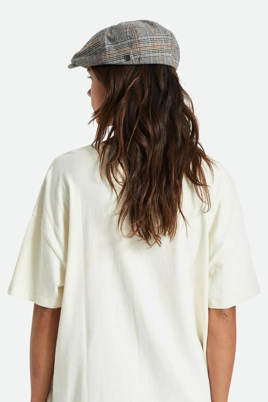 Brood Newsboy Cap - Off White/Black/Paradise Orange