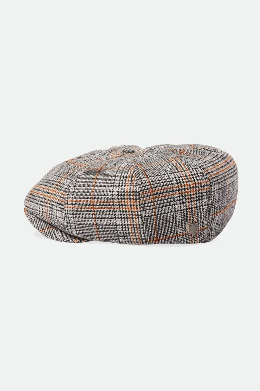 Brood Newsboy Cap - Off White/Black/Paradise Orange