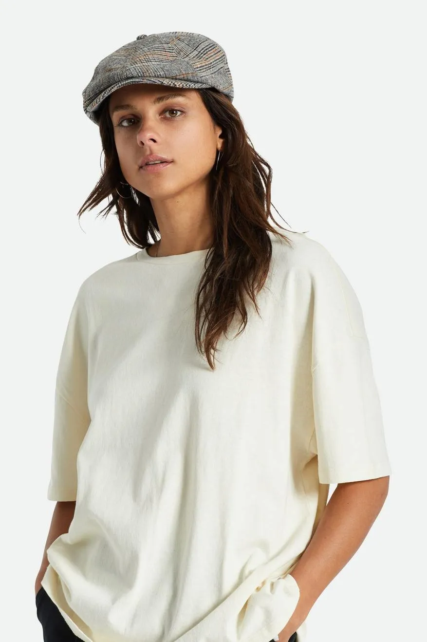 Brood Newsboy Cap - Off White/Black/Paradise Orange