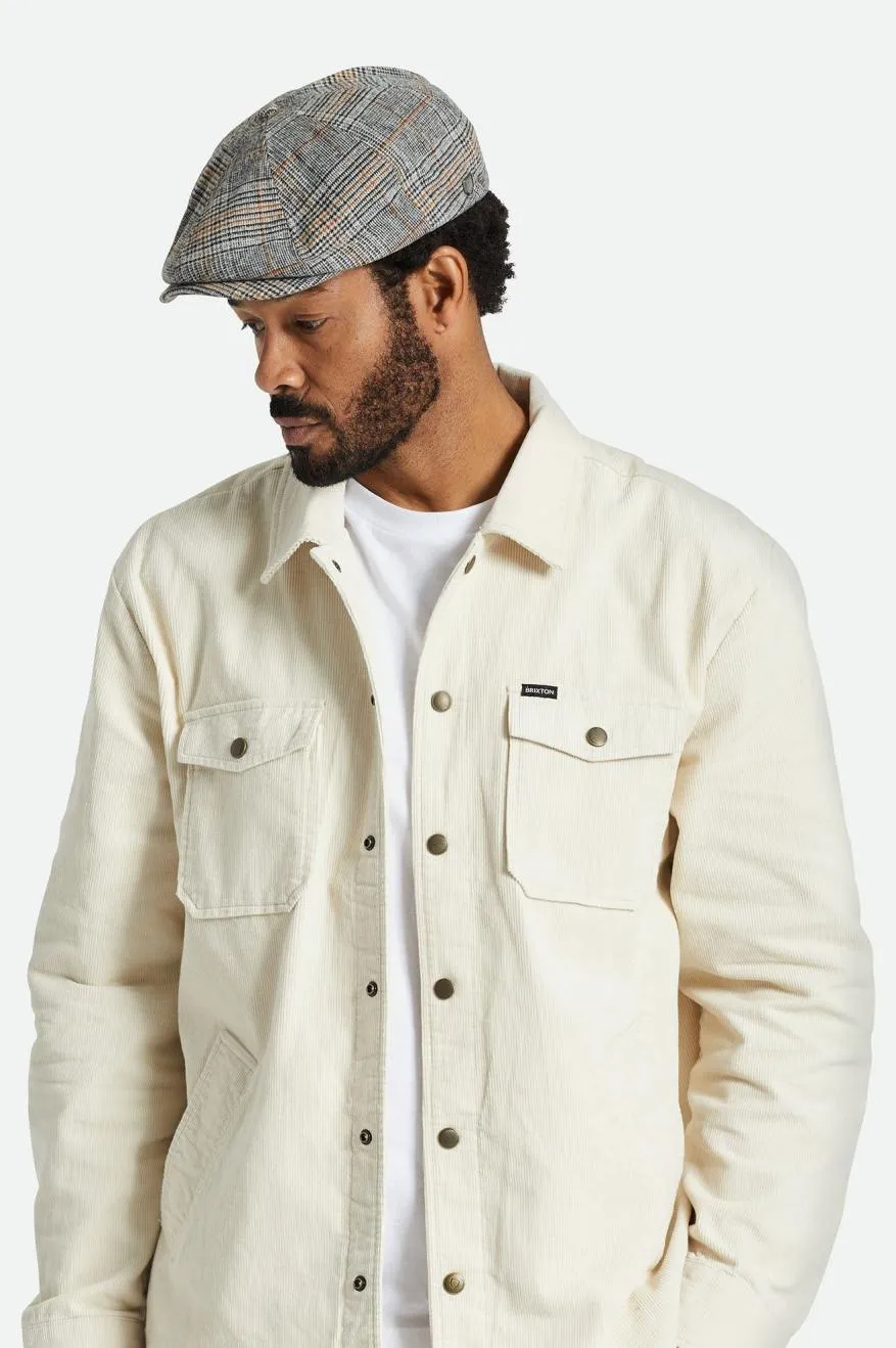Brood Newsboy Cap - Off White/Black/Paradise Orange