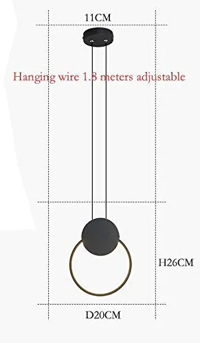 Citra led 1 Light Modern Modern Pendant Lighting Bedside Minimalist Aluminum Shade Kitchen Island Ceiling Lights - Brown (Round)