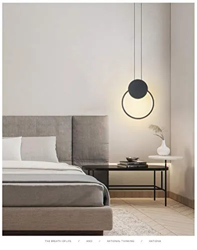 Citra led 1 Light Modern Modern Pendant Lighting Bedside Minimalist Aluminum Shade Kitchen Island Ceiling Lights - Brown (Round)