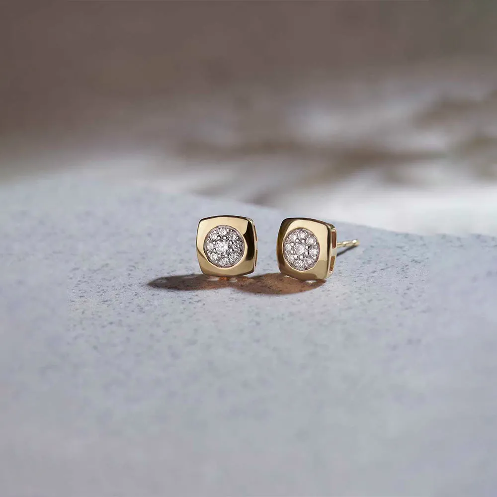 Classic Dome Cluster Diamond Earrings
