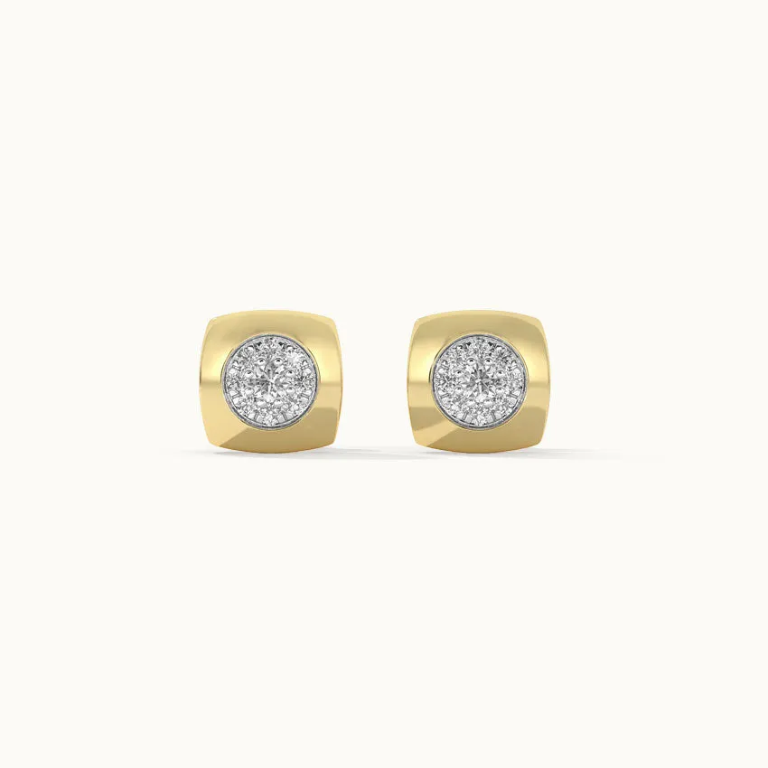 Classic Dome Cluster Diamond Earrings