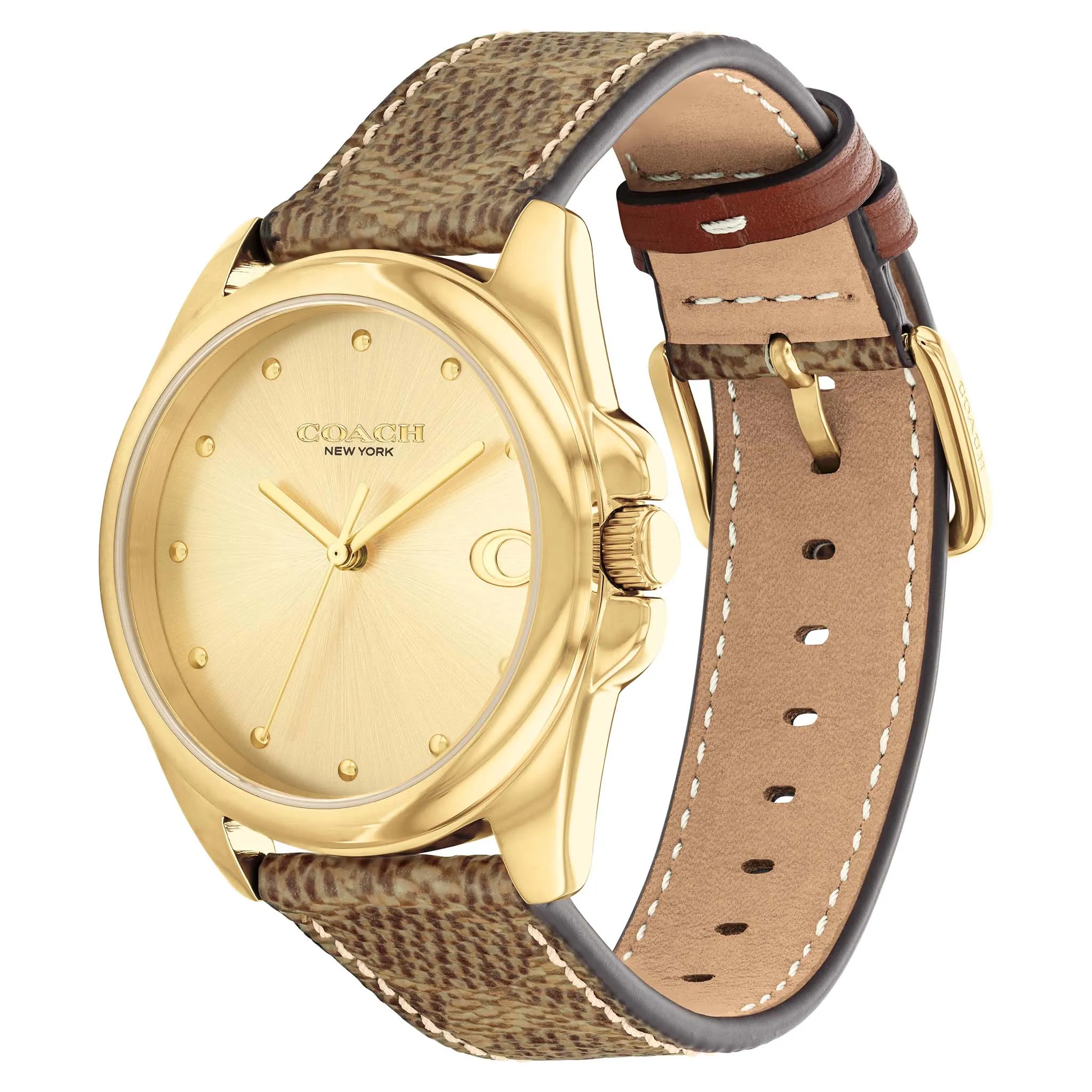Coach Brown Leather Champagne Dial Women's Watch - 14504111