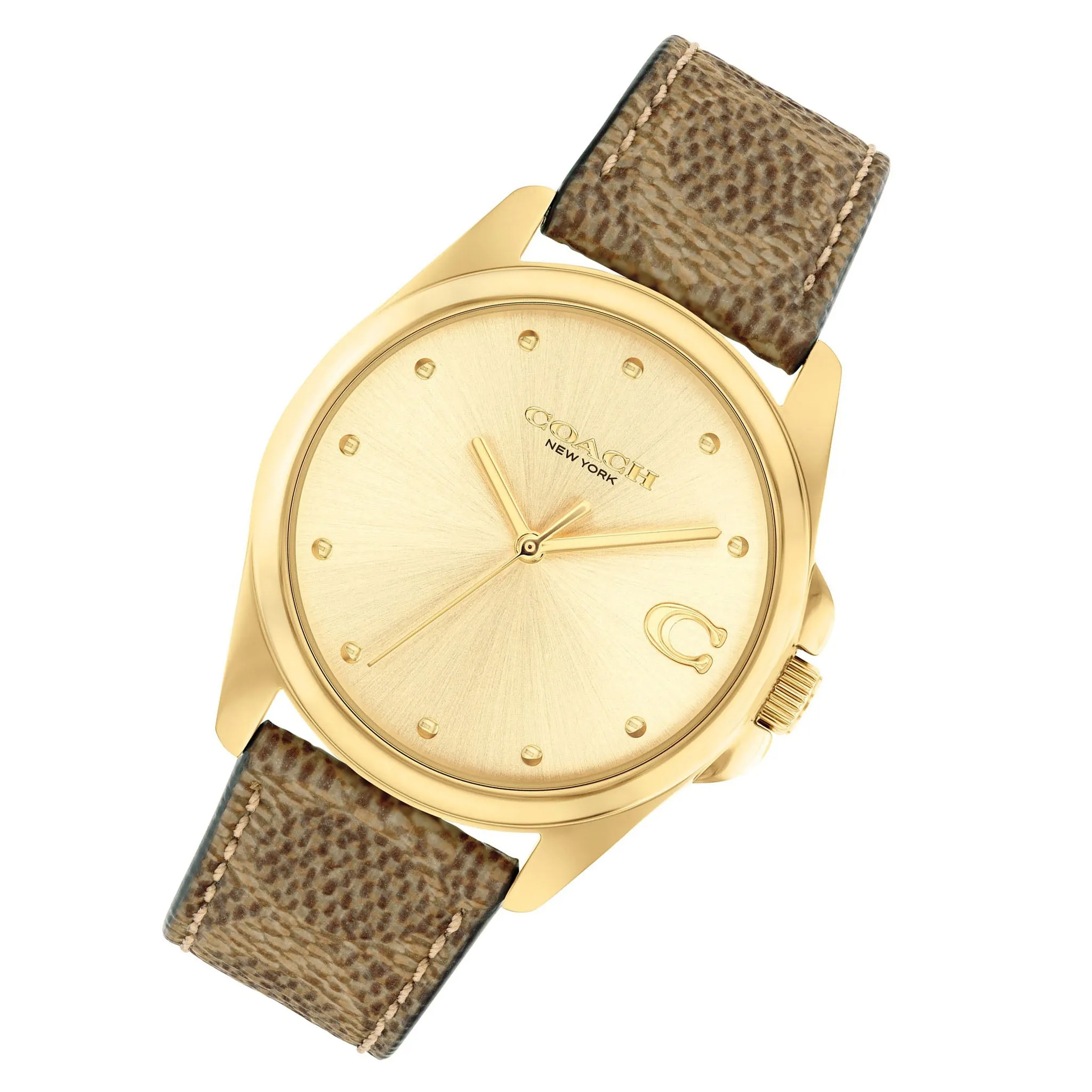 Coach Brown Leather Champagne Dial Women's Watch - 14504111