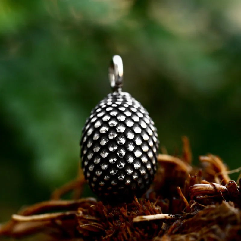 Custom Pine Cone Pendant in Titanium Steel for Men by Planderful