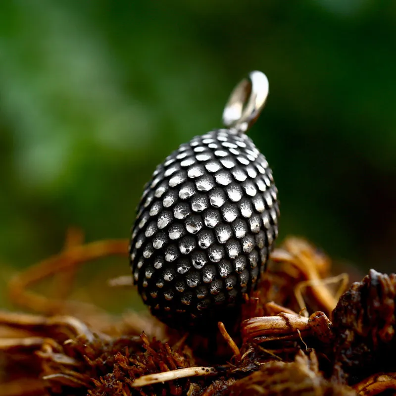 Custom Pine Cone Pendant in Titanium Steel for Men by Planderful