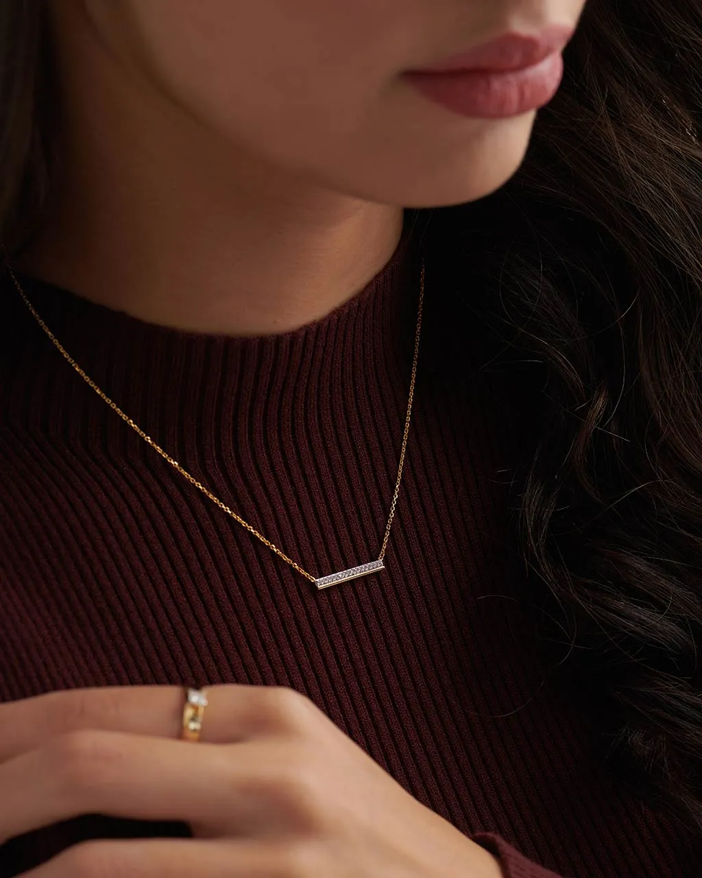 Diamond Bar Necklace