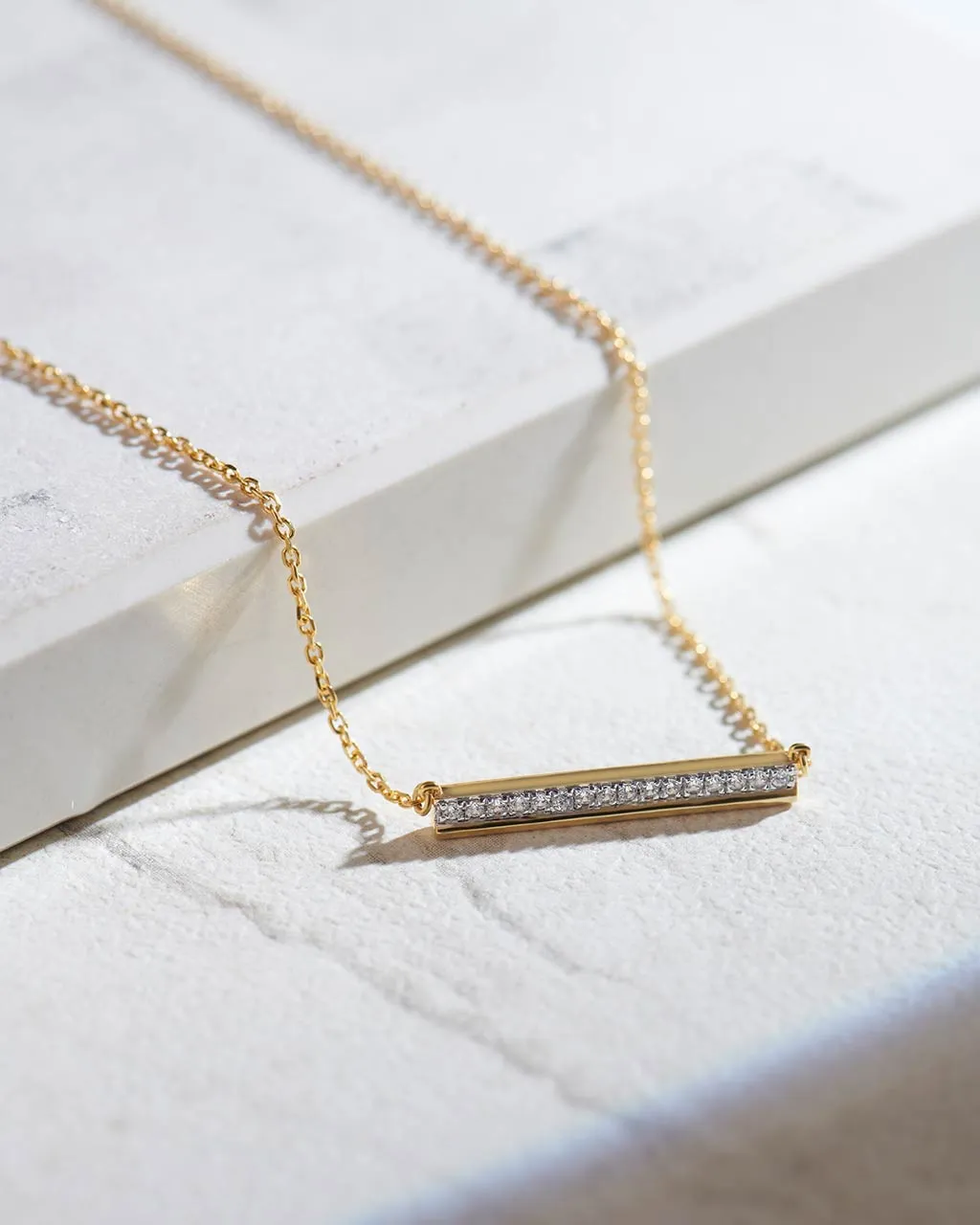 Diamond Bar Necklace