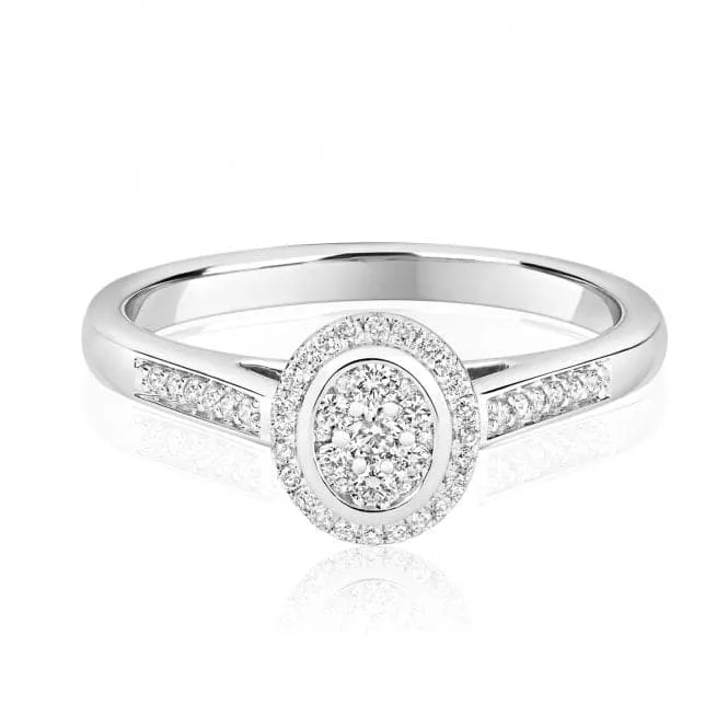 Diamond Jewellery 9CT Cluster Oval White Gold Ring RD642W