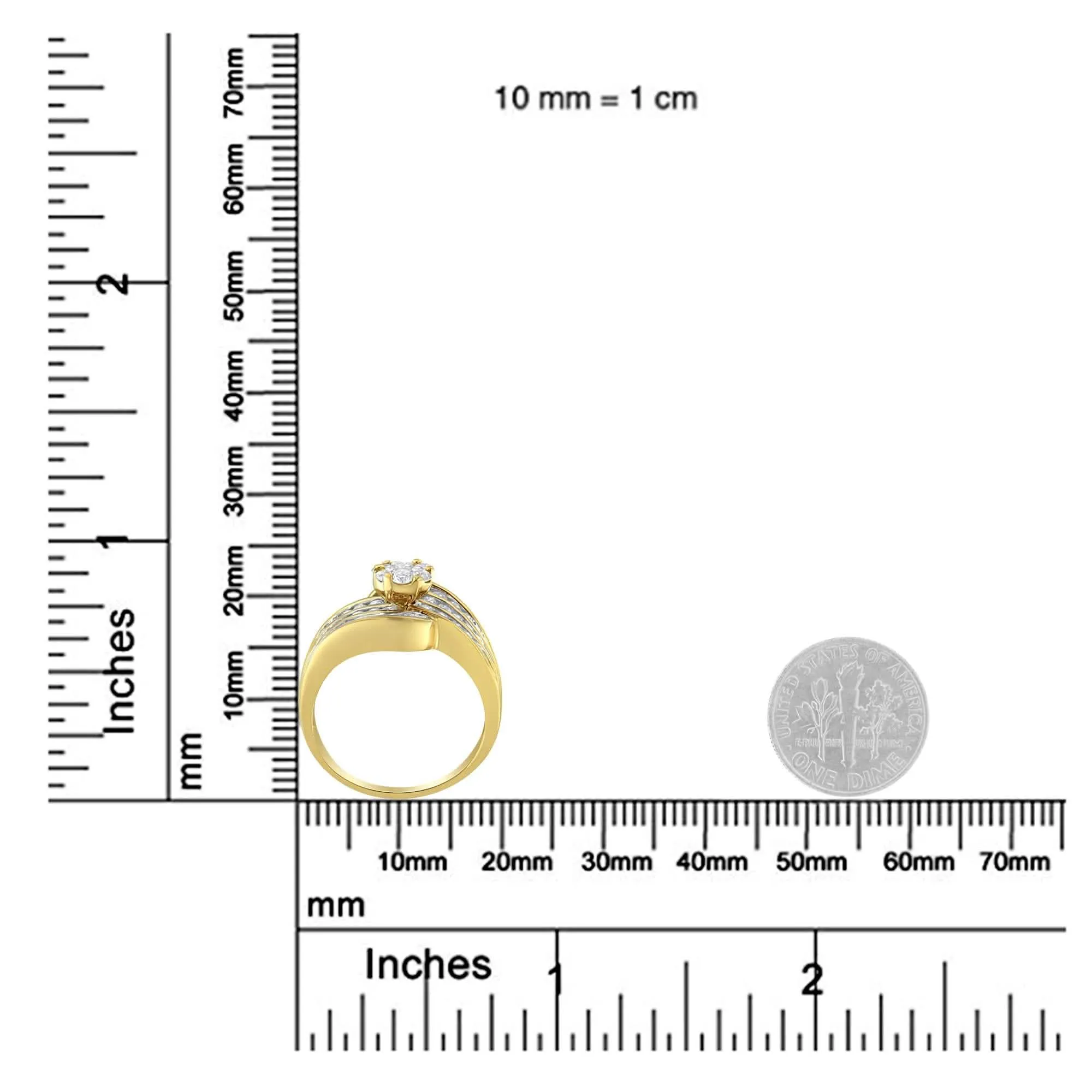 Elegant Floral Bypass Diamond Ring in 14K Yellow Gold (1.5 Carats, H-I Color)
