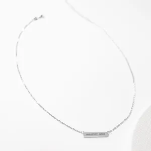 Engraved Bar Pendant: Manifest Good - Silver