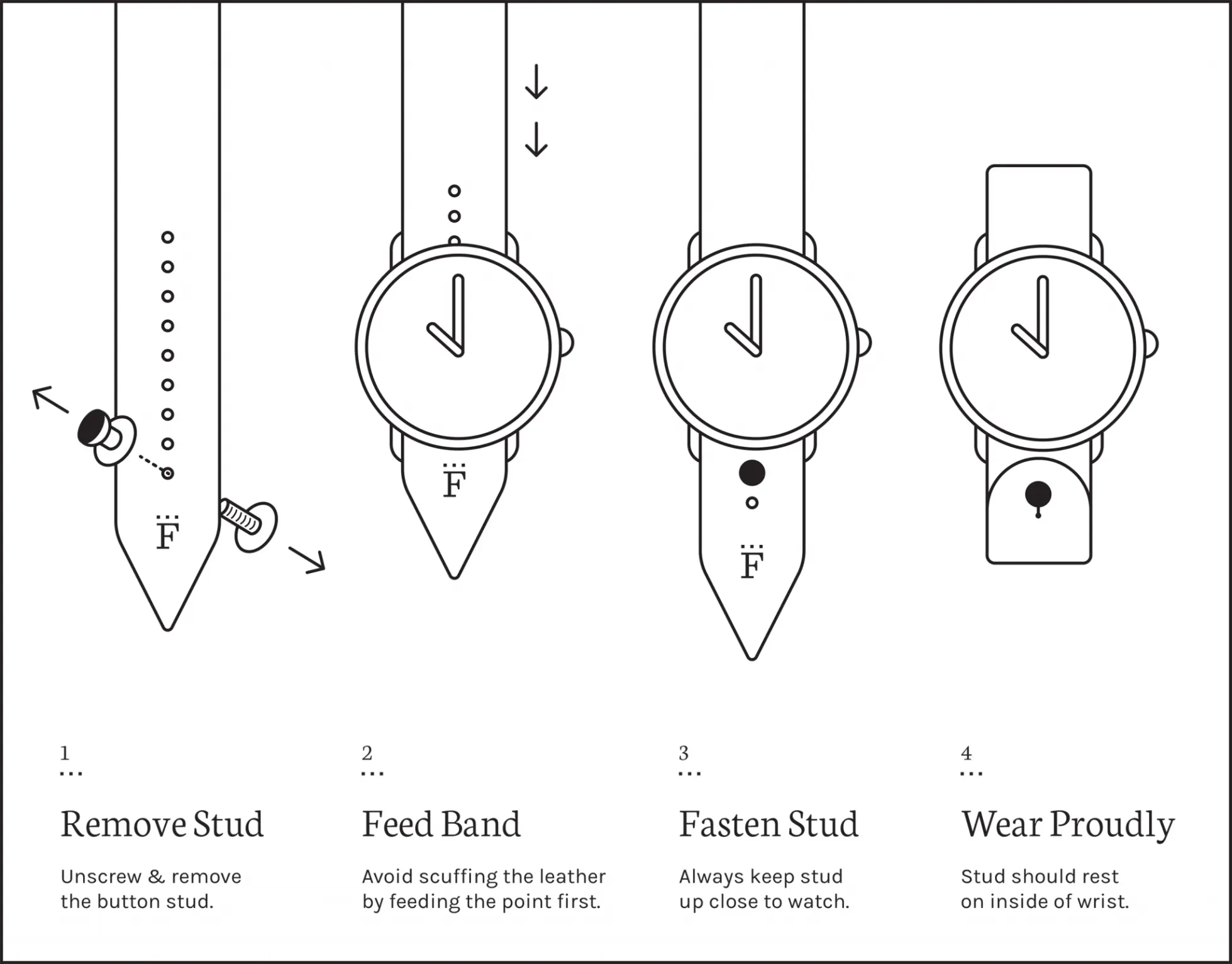 FFF Button-Stud Watchband (Adjustable)
