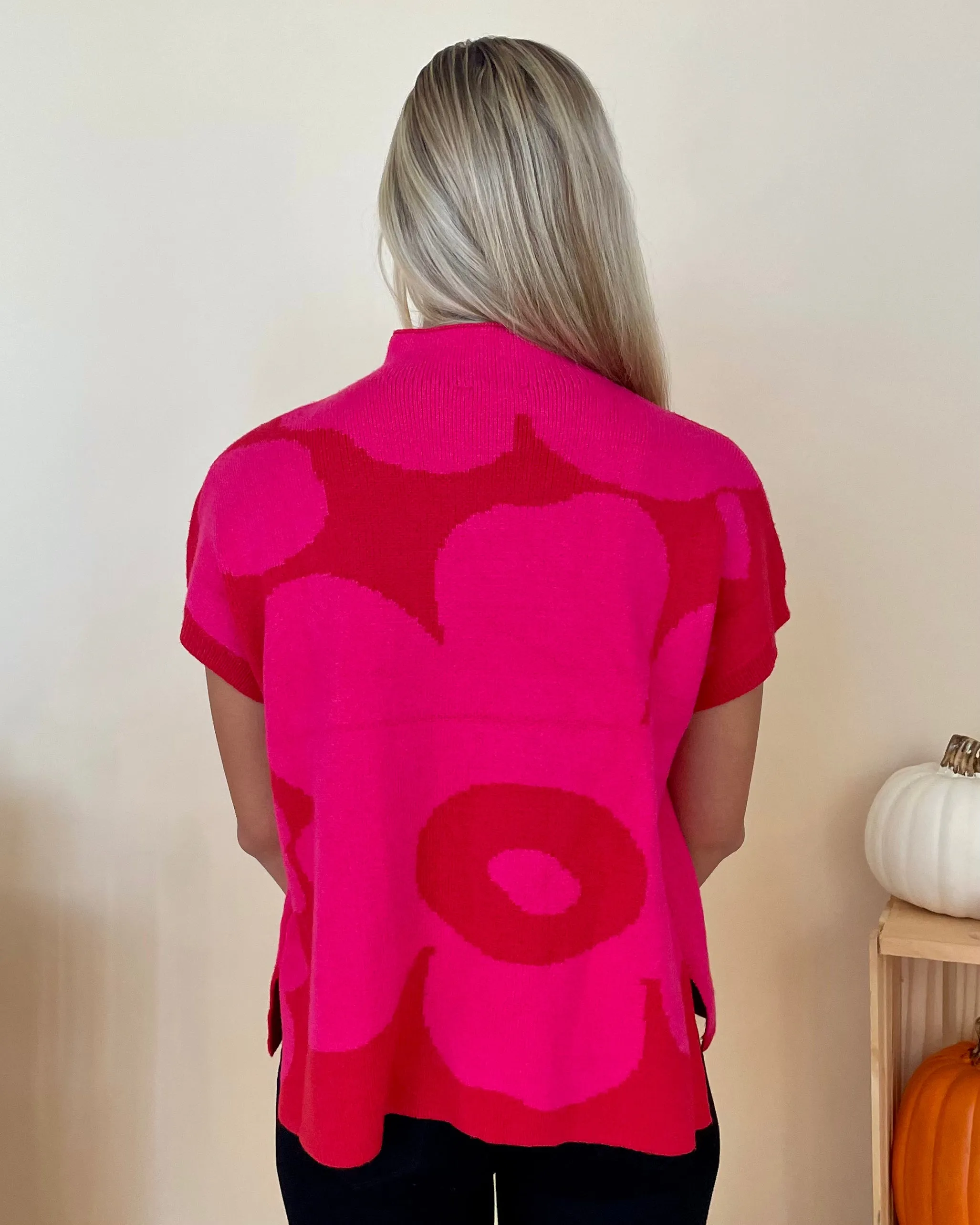 Full Heart Hot Pink/Red Flower Top