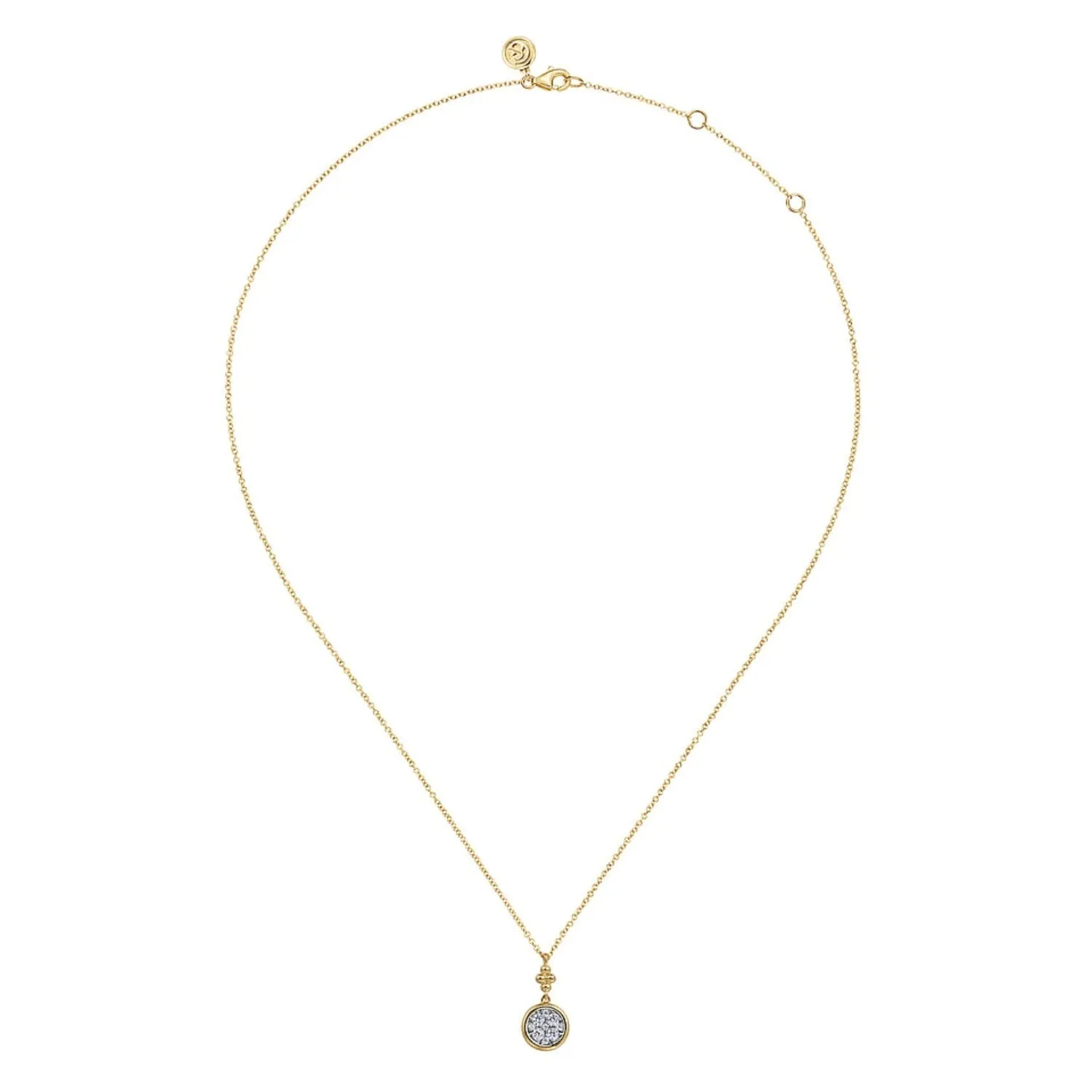 Gabriel & Co.  Diamond Cluster Bujukan Drop Pendant Necklace