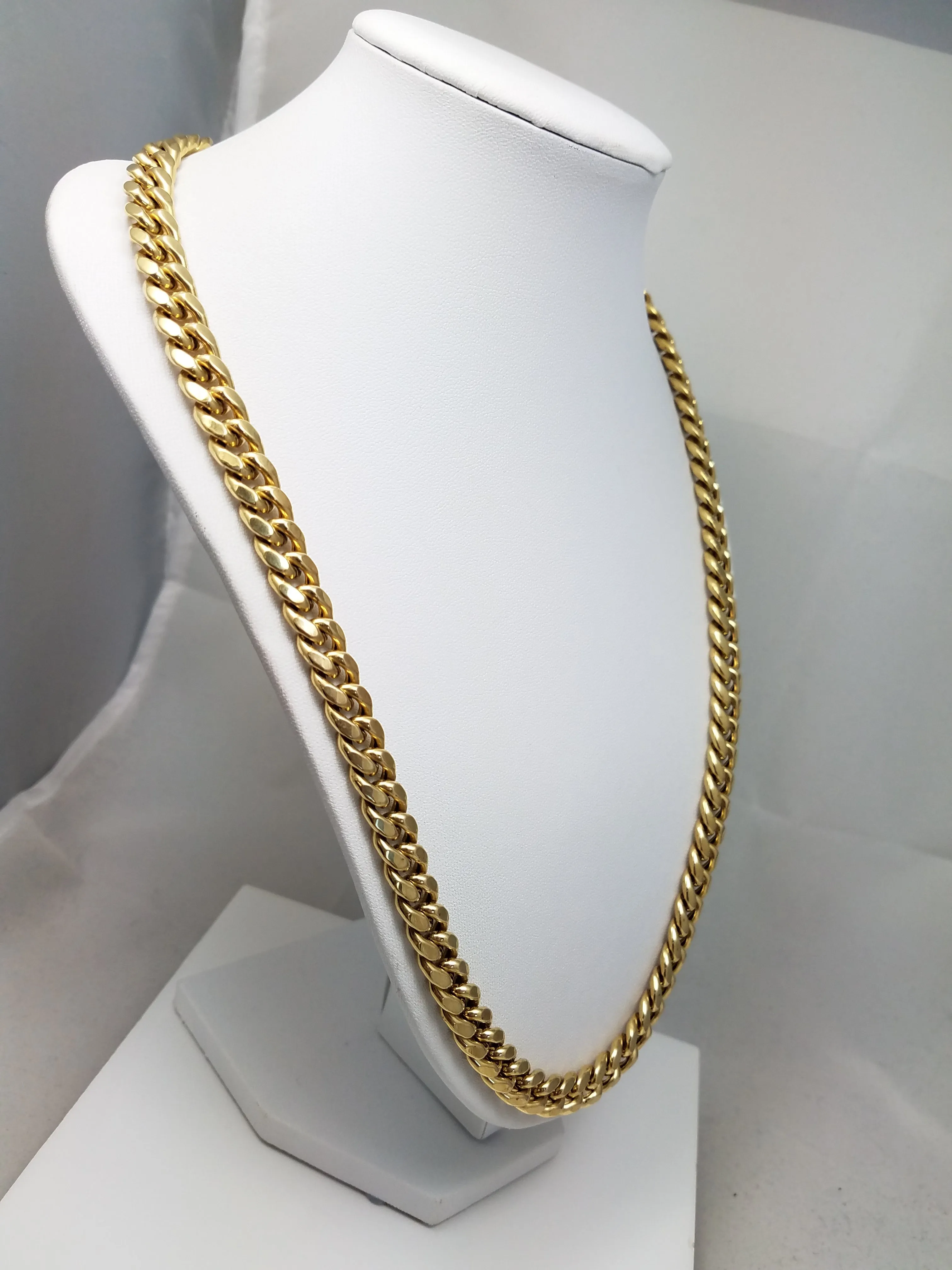 Grand 24" Hollow 10k Yellow Gold Cuban Link Chain Necklace