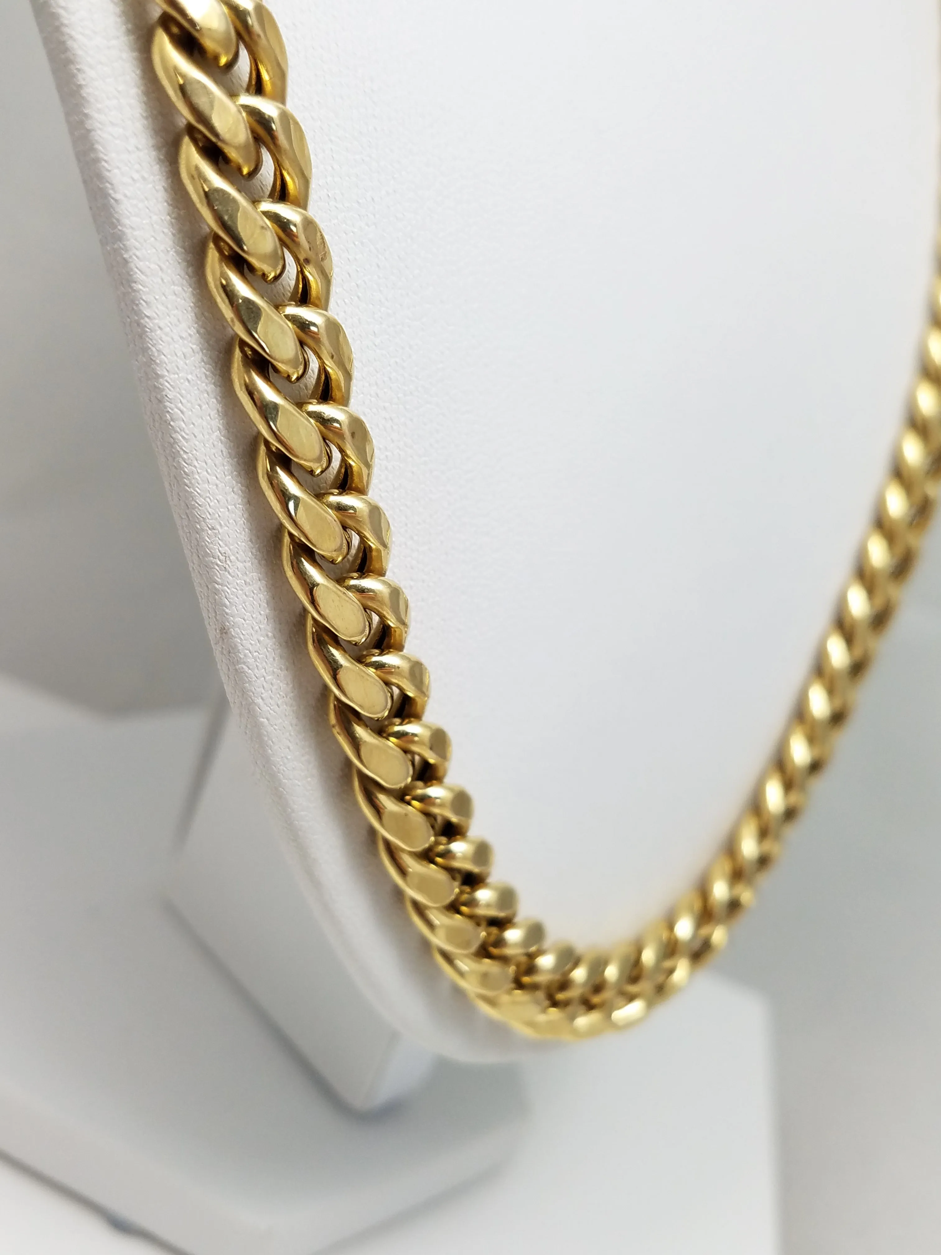 Grand 24" Hollow 10k Yellow Gold Cuban Link Chain Necklace