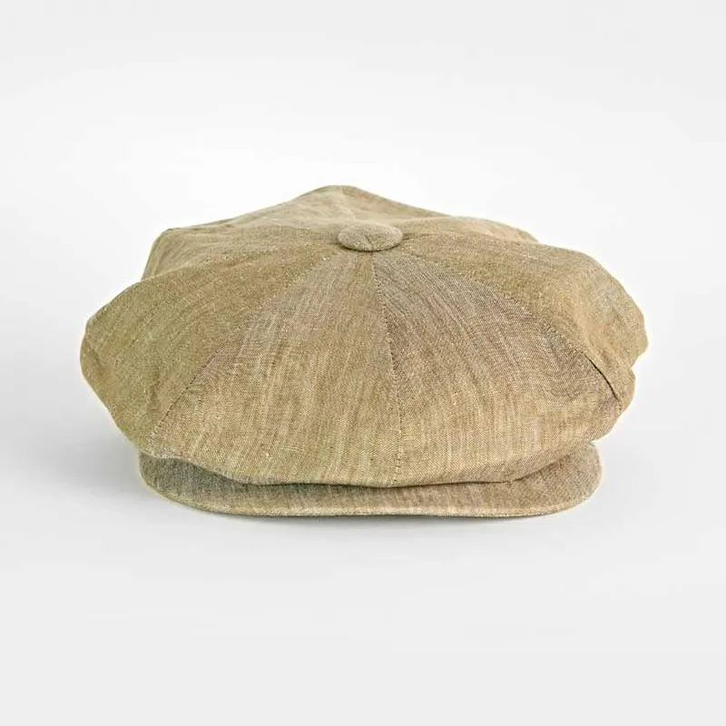 Green Linen Gatsby Cap