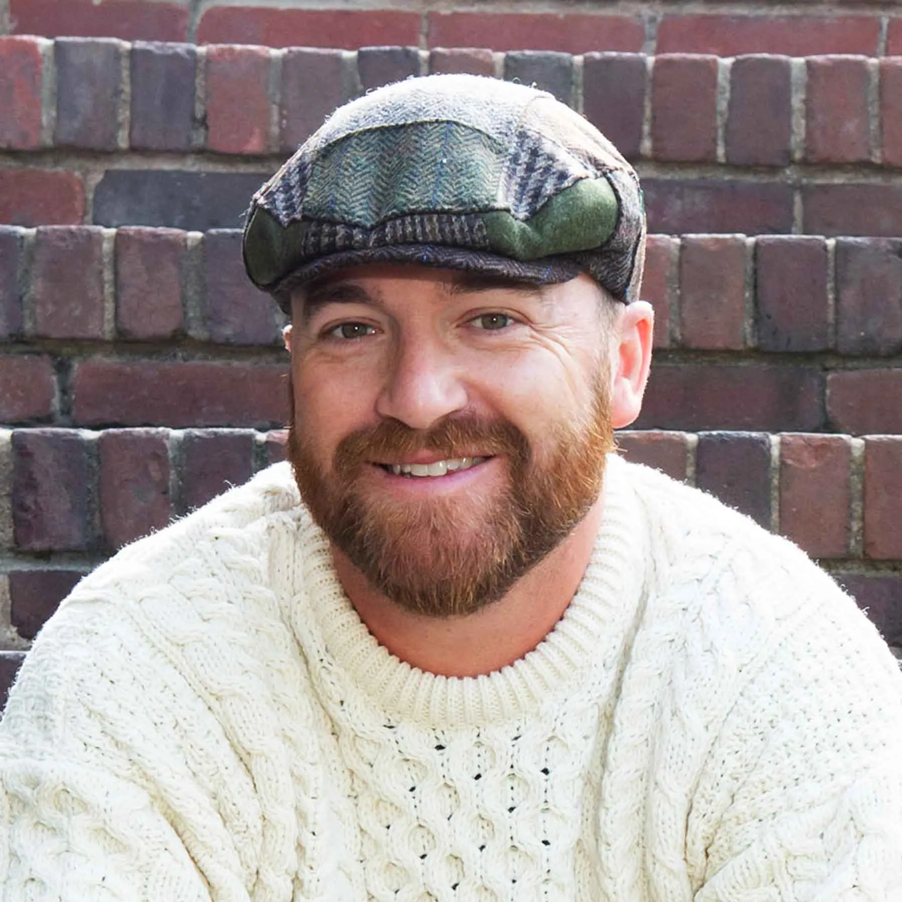 Green Patchwork Flat Cap