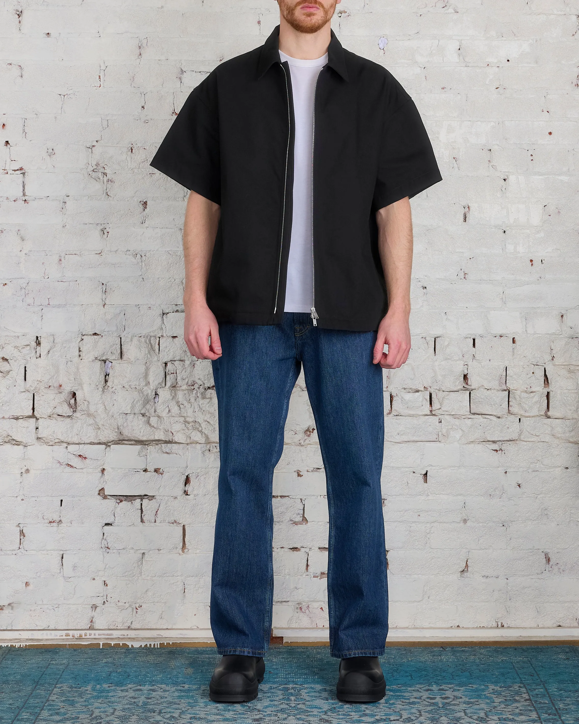 Jil Sander  Short Sleeve Zip Shirt Jacket Black