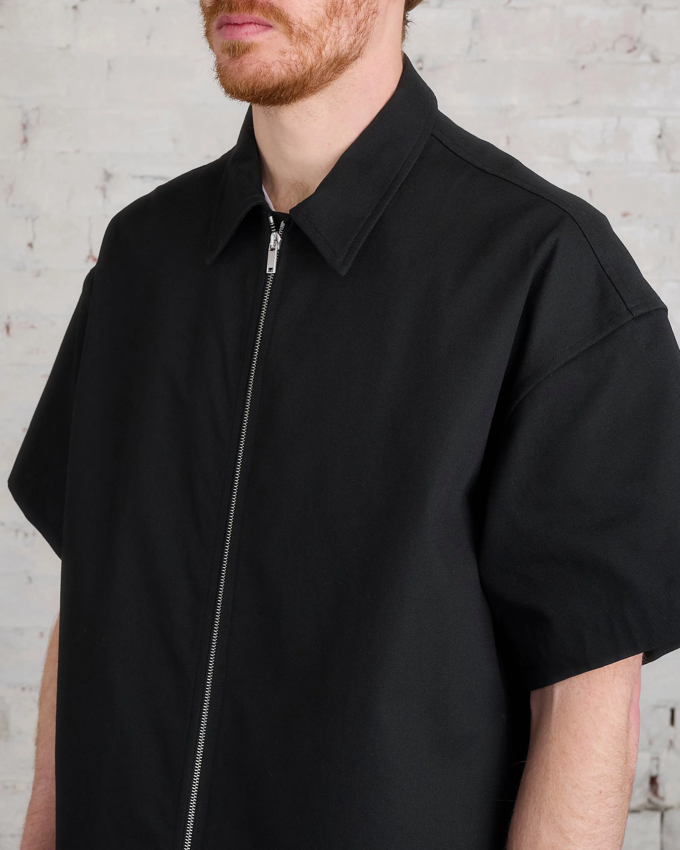 Jil Sander  Short Sleeve Zip Shirt Jacket Black