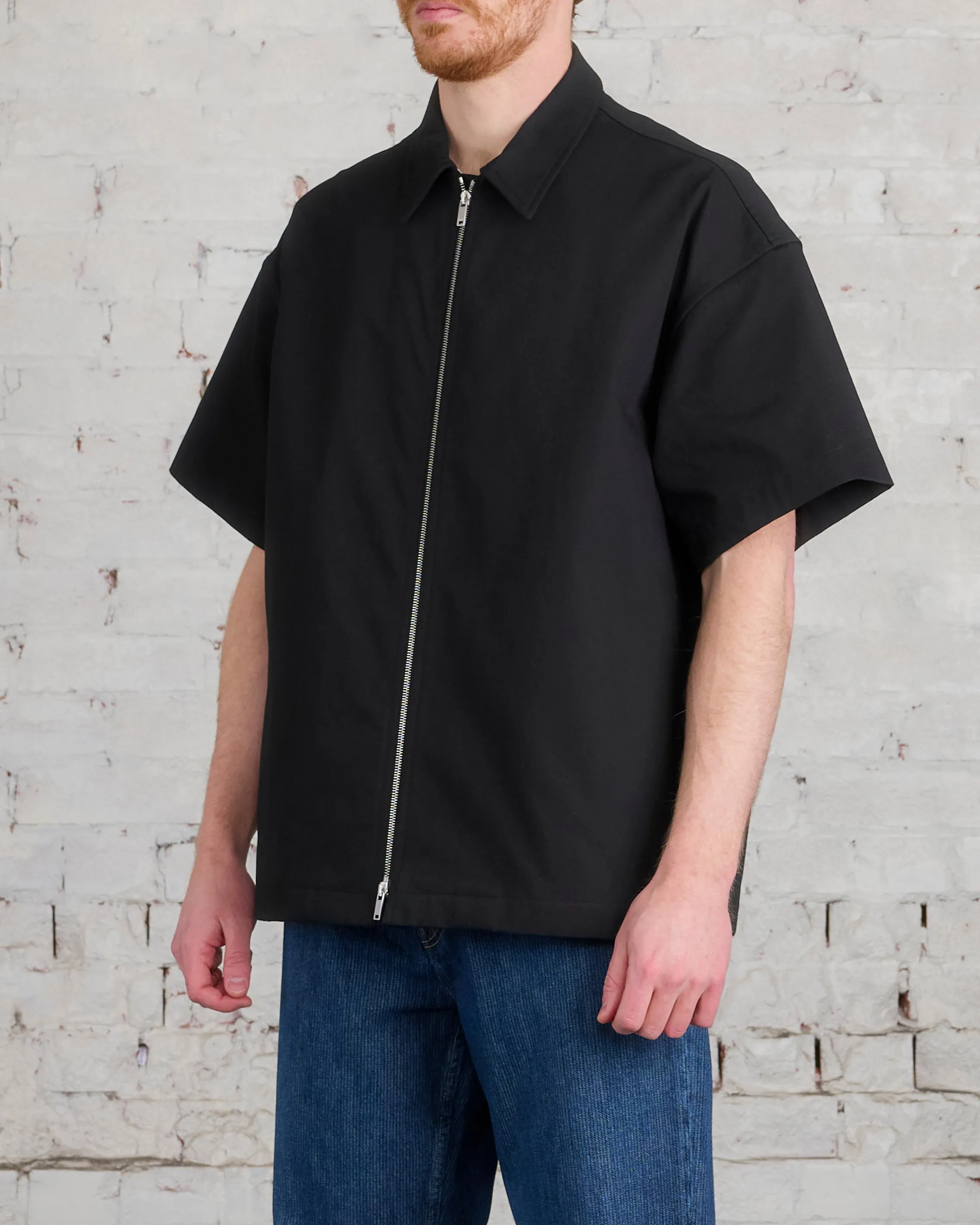 Jil Sander  Short Sleeve Zip Shirt Jacket Black