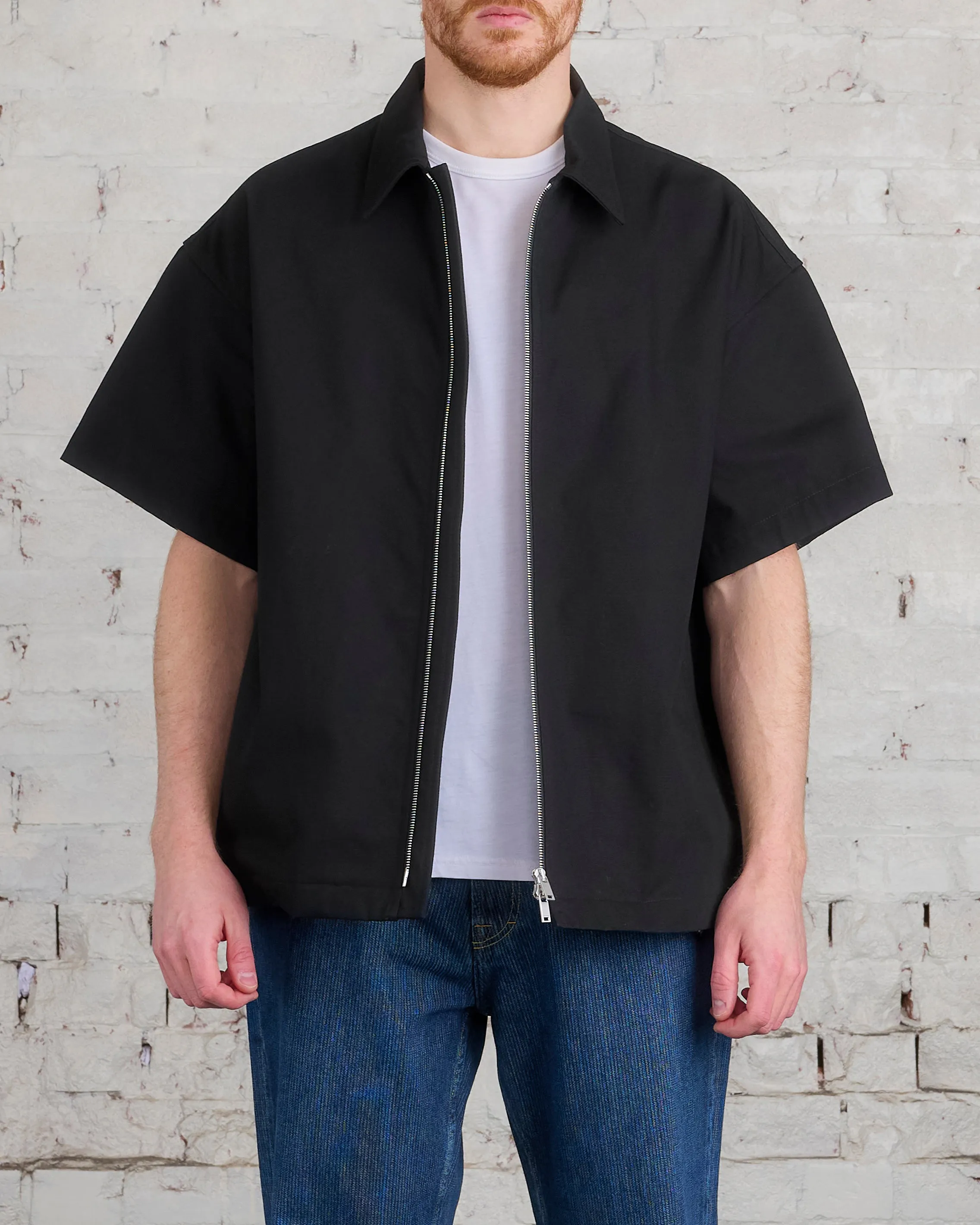 Jil Sander  Short Sleeve Zip Shirt Jacket Black