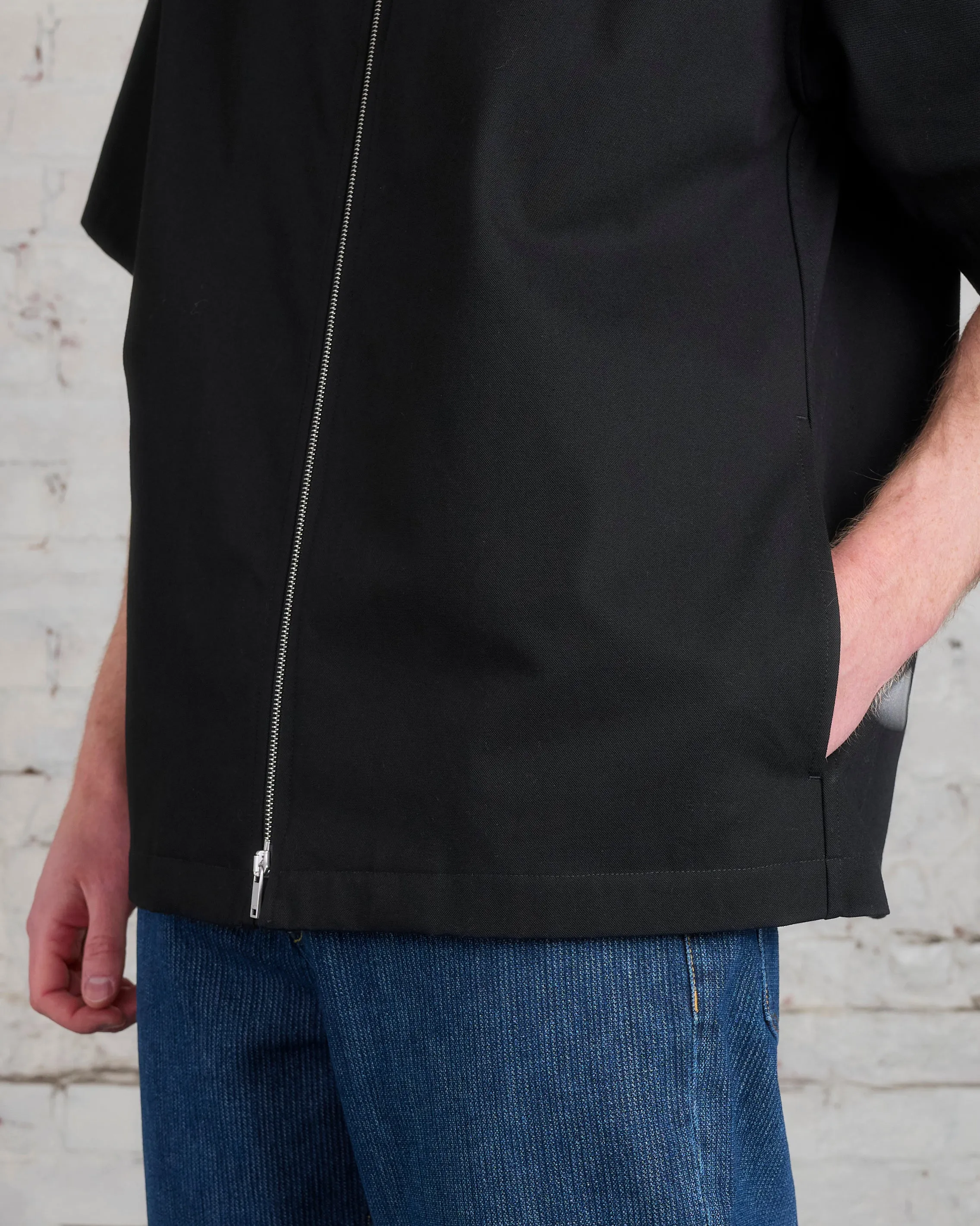 Jil Sander  Short Sleeve Zip Shirt Jacket Black