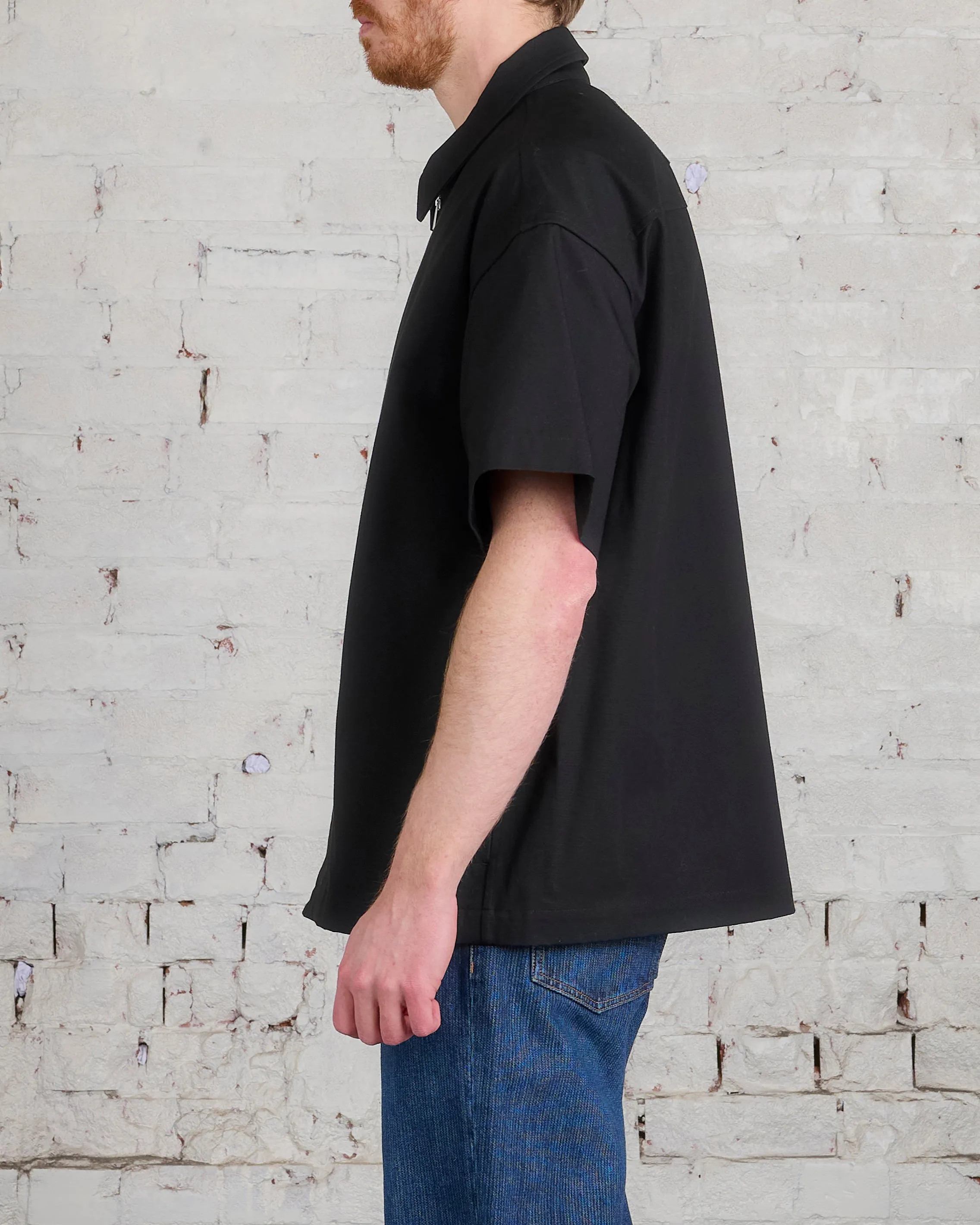 Jil Sander  Short Sleeve Zip Shirt Jacket Black