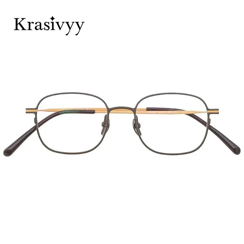 Krasivyy Men's Full Rim Square Titanium Eyeglasses Hm5001