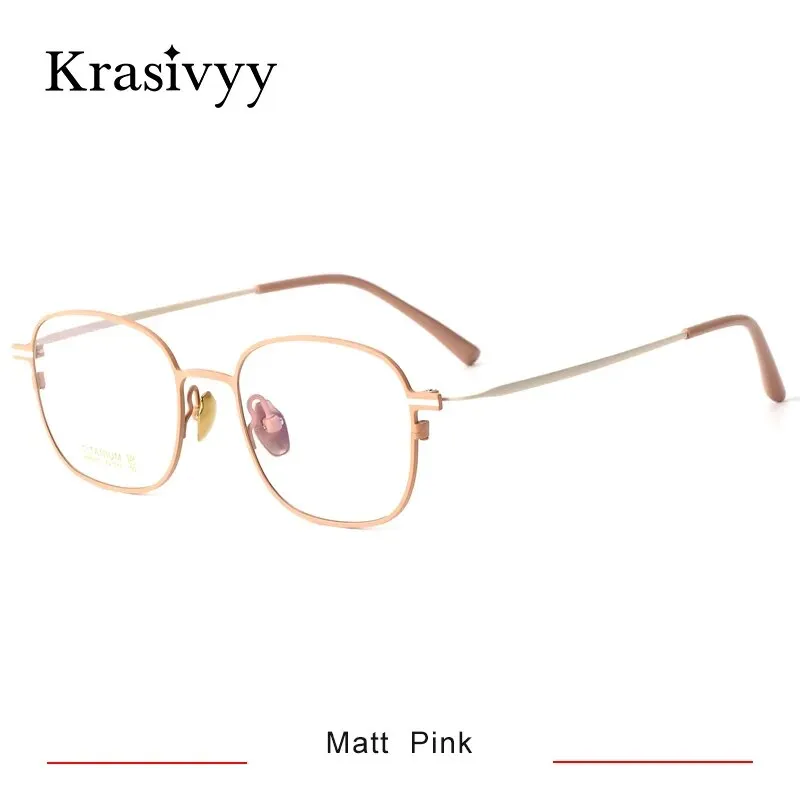 Krasivyy Men's Full Rim Square Titanium Eyeglasses Hm5001