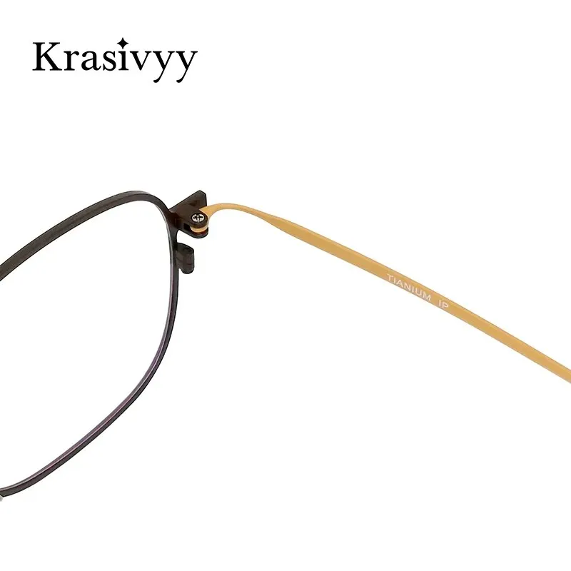 Krasivyy Men's Full Rim Square Titanium Eyeglasses Hm5001