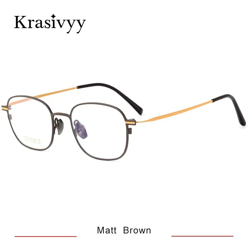 Krasivyy Men's Full Rim Square Titanium Eyeglasses Hm5001