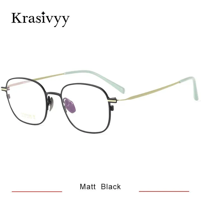 Krasivyy Men's Full Rim Square Titanium Eyeglasses Hm5001