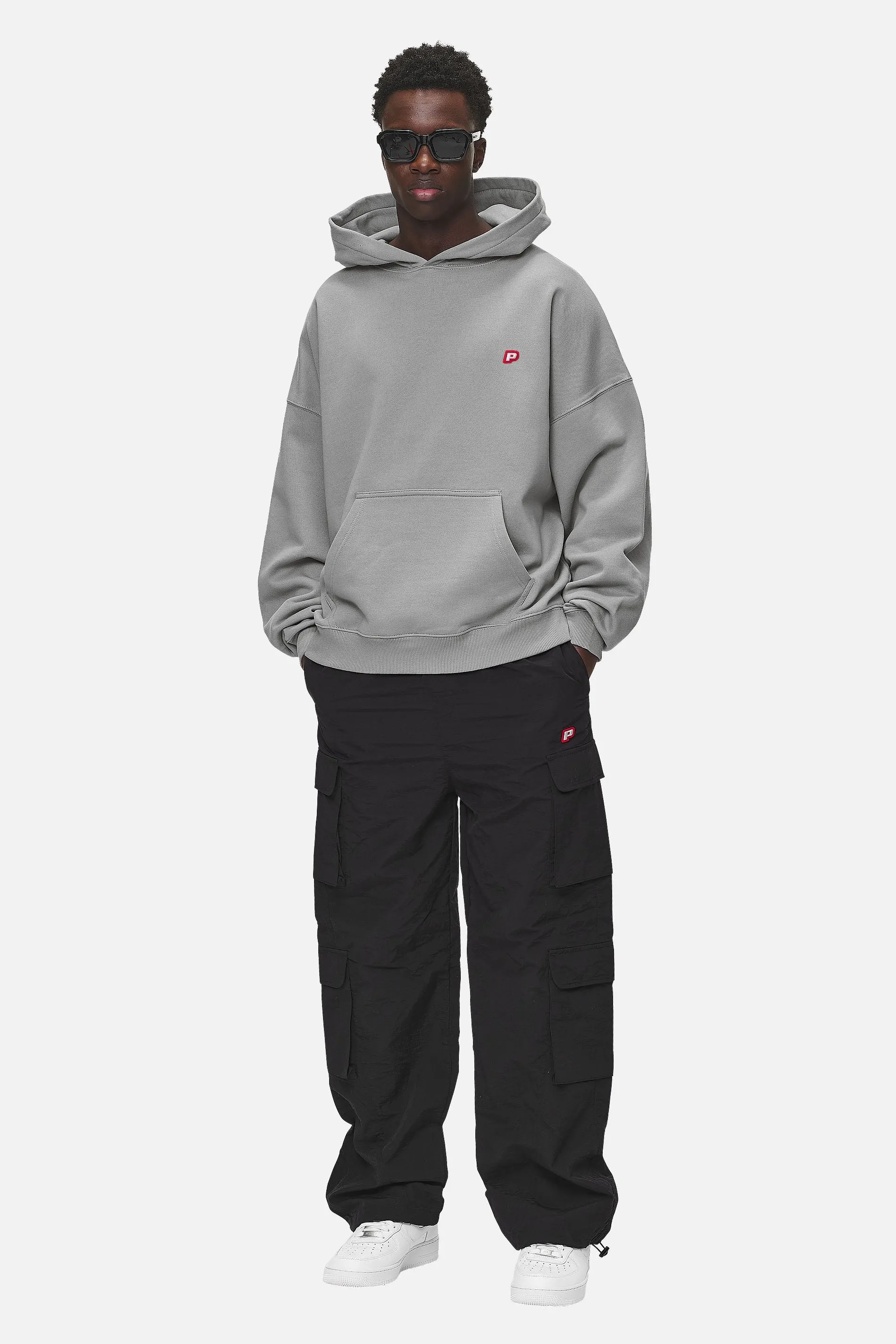 Leono Boxy Hoodie Washed Cool Grey