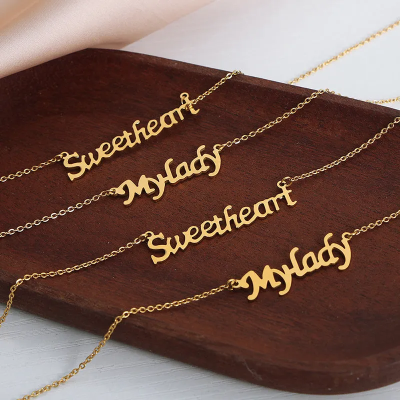 Luxurious Titanium Gold-Plated Pendant Necklace with Minimalist Design for Women
