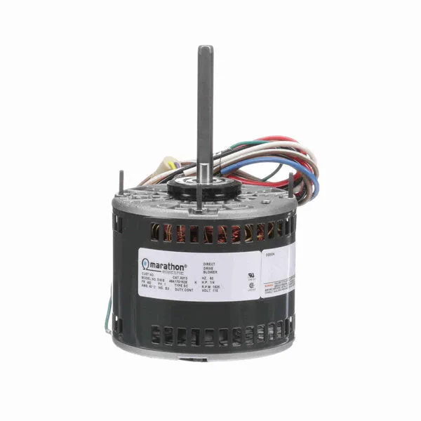 Marathon Direct Drive Motor, 1625 RPM, 1/4 HP, 115 V, 48Z Frame, Open Air Over
