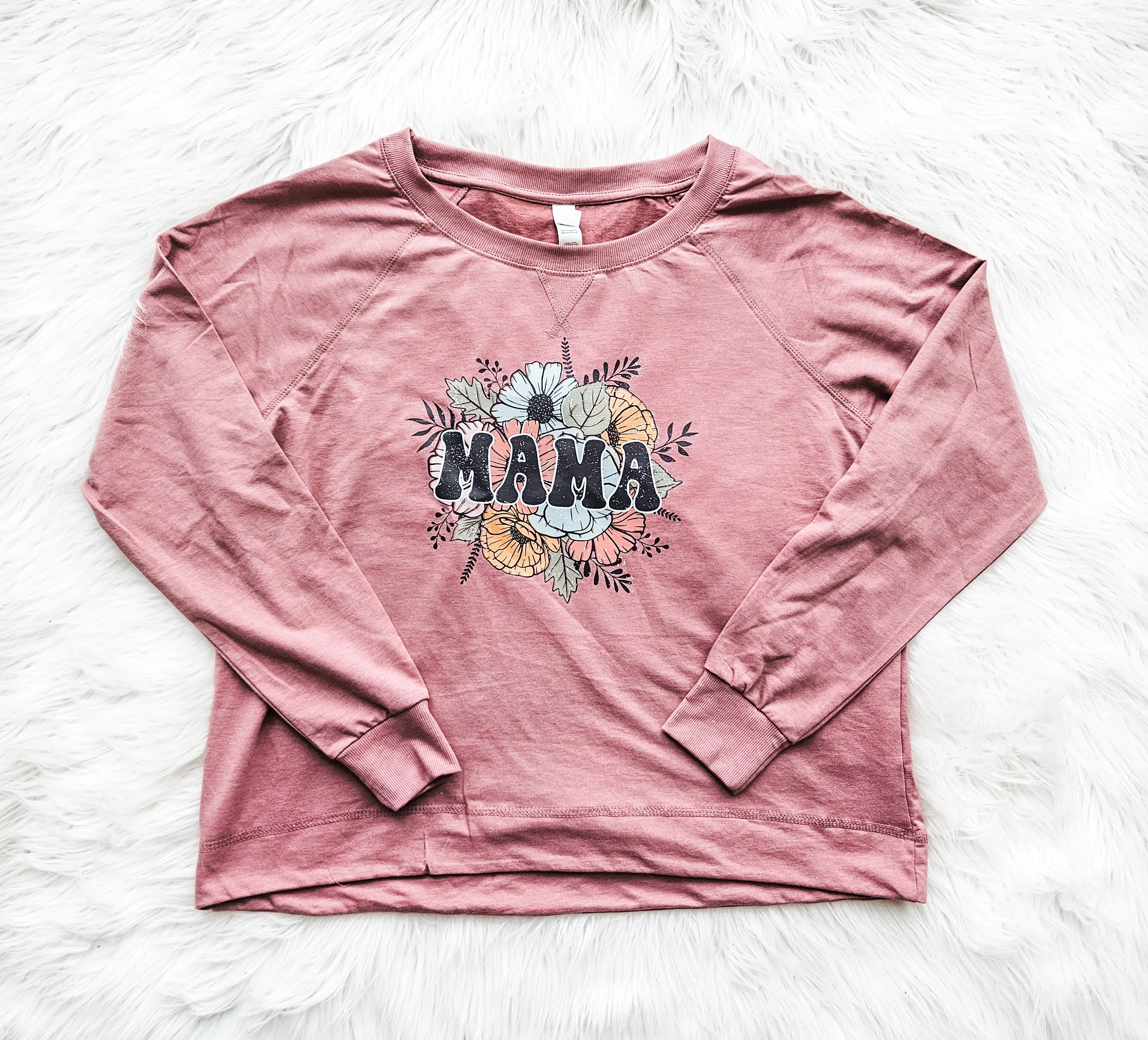 Mauve Floral Mama Crew