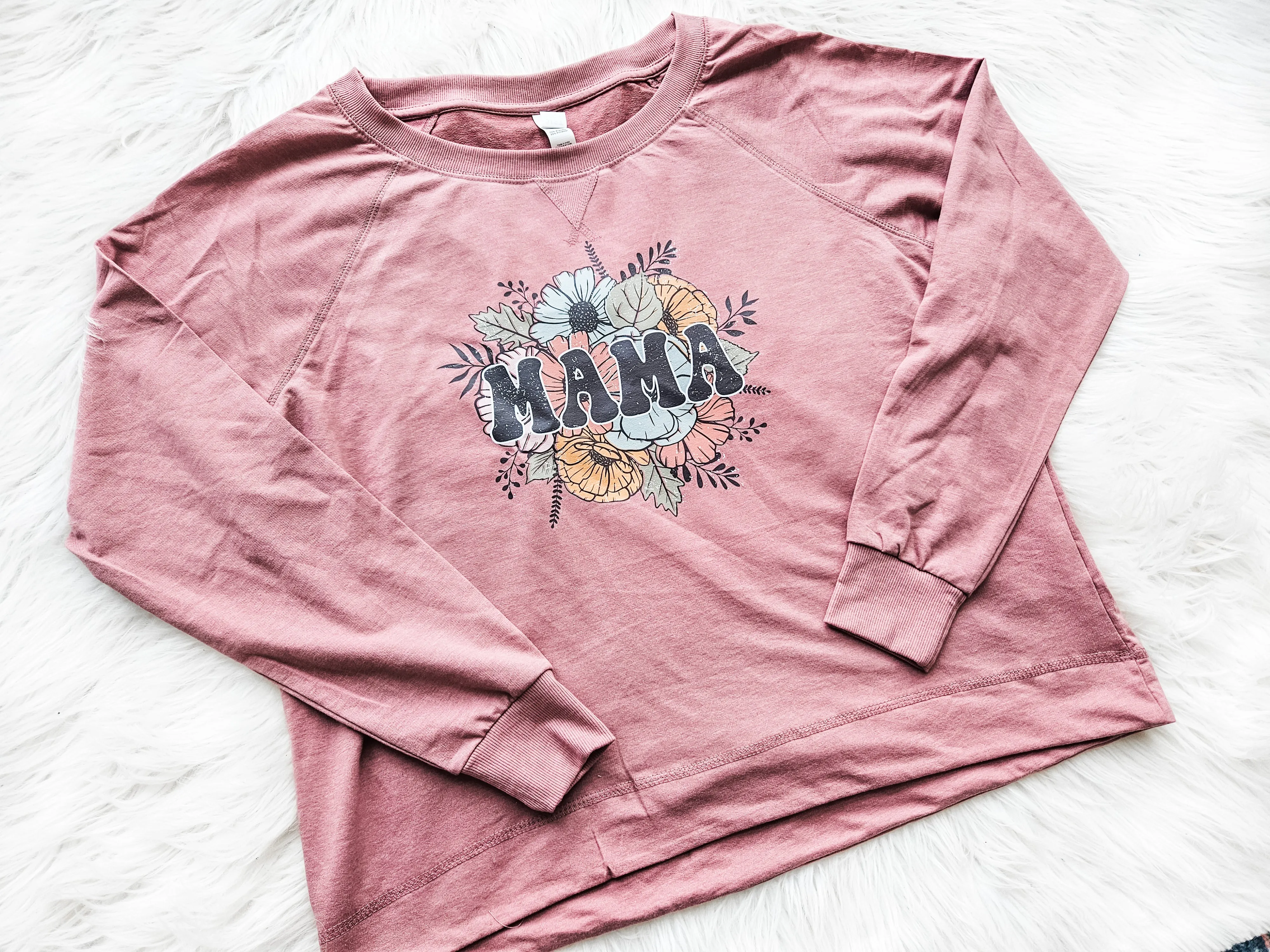 Mauve Floral Mama Crew