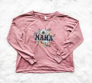 Mauve Floral Mama Crew