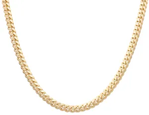 Men's Yellow Gold 14K Solid Cuban Link Chain 24"