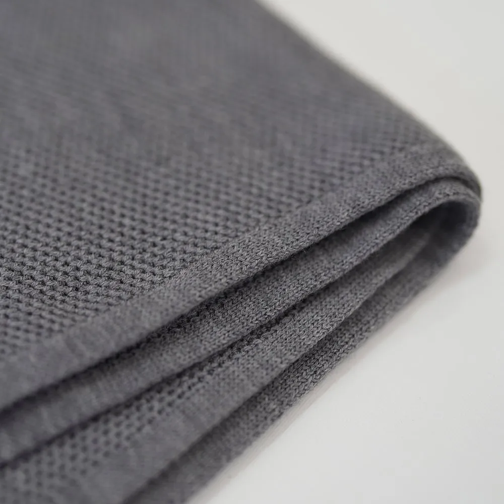 Merino Honeycomb Shawl (Charcoal)