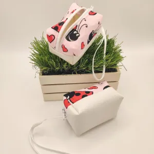 Mini Zippered Boxy Pouch - Love Bug