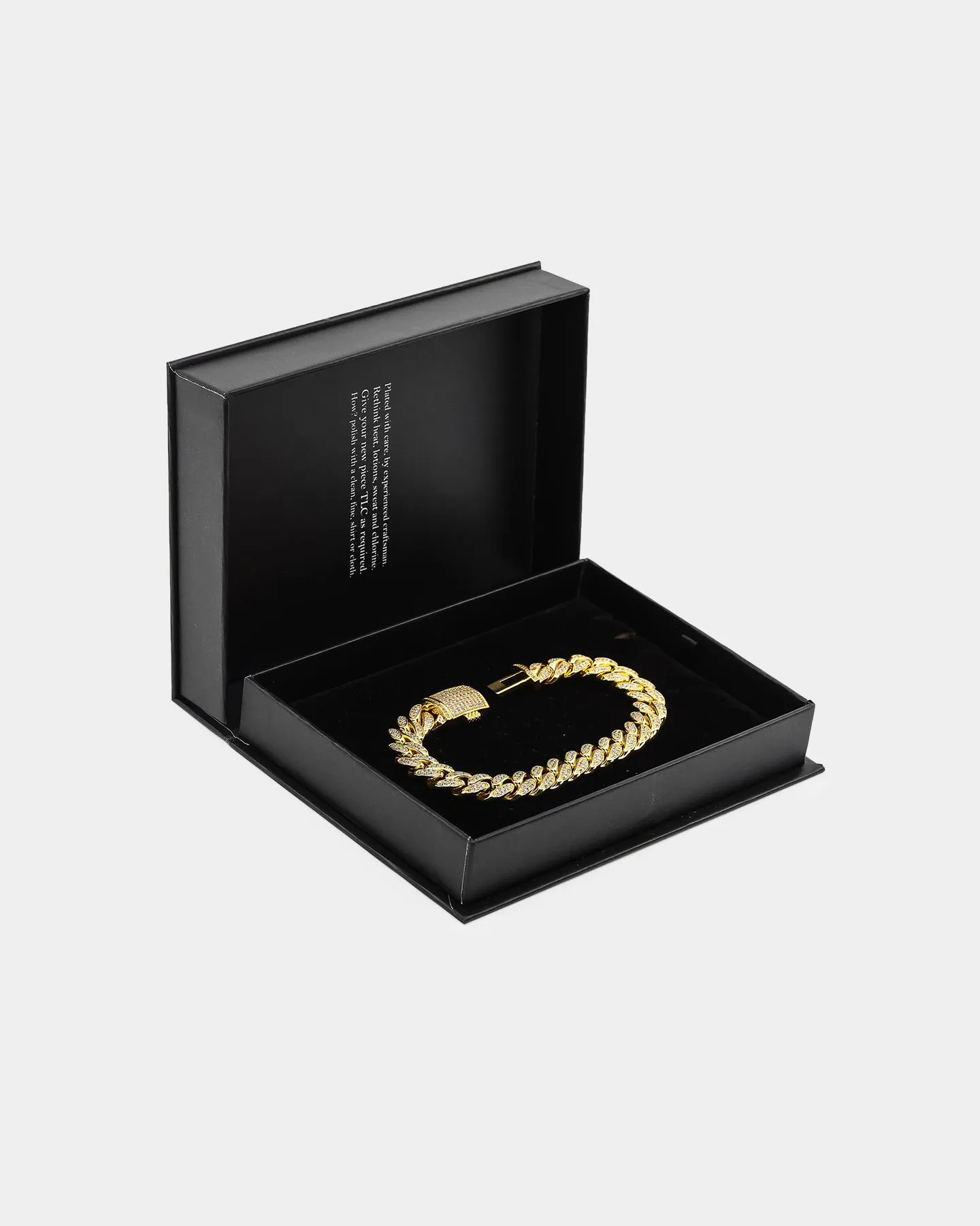 NXS 12mm Diamond Cuban Link Bracelet Iced Gold