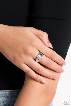 Paparazzi Ring ~ Monogram Memento - Silver - U