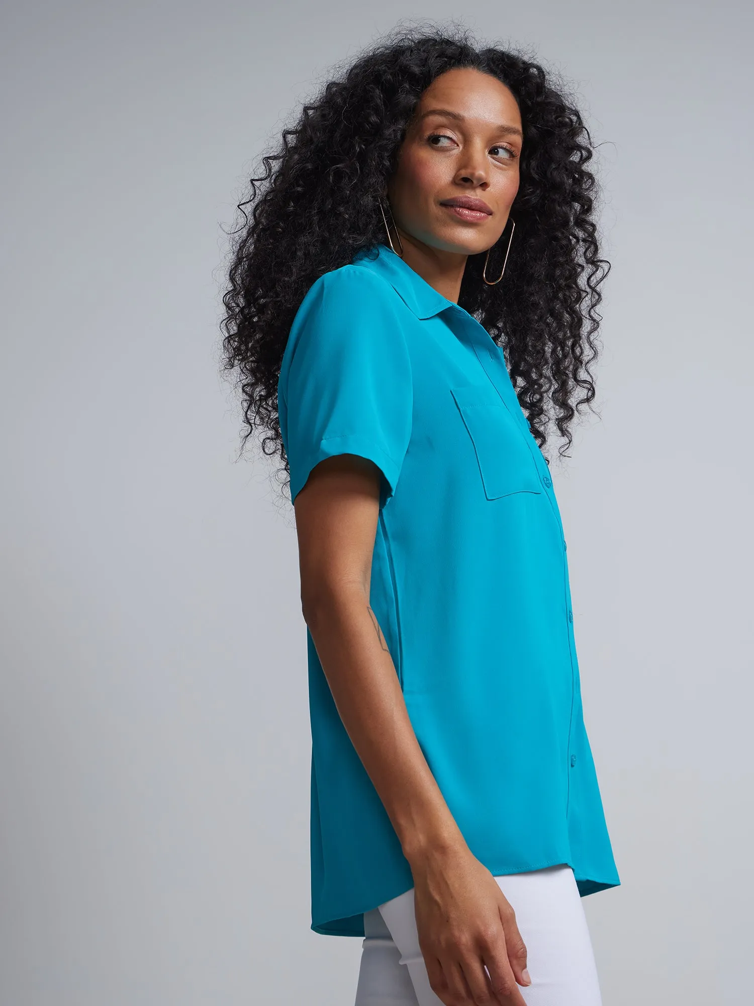 Patch-Pocket Button-Front Shirt