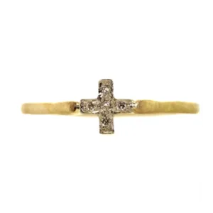 Pave Diamond Cross Ring