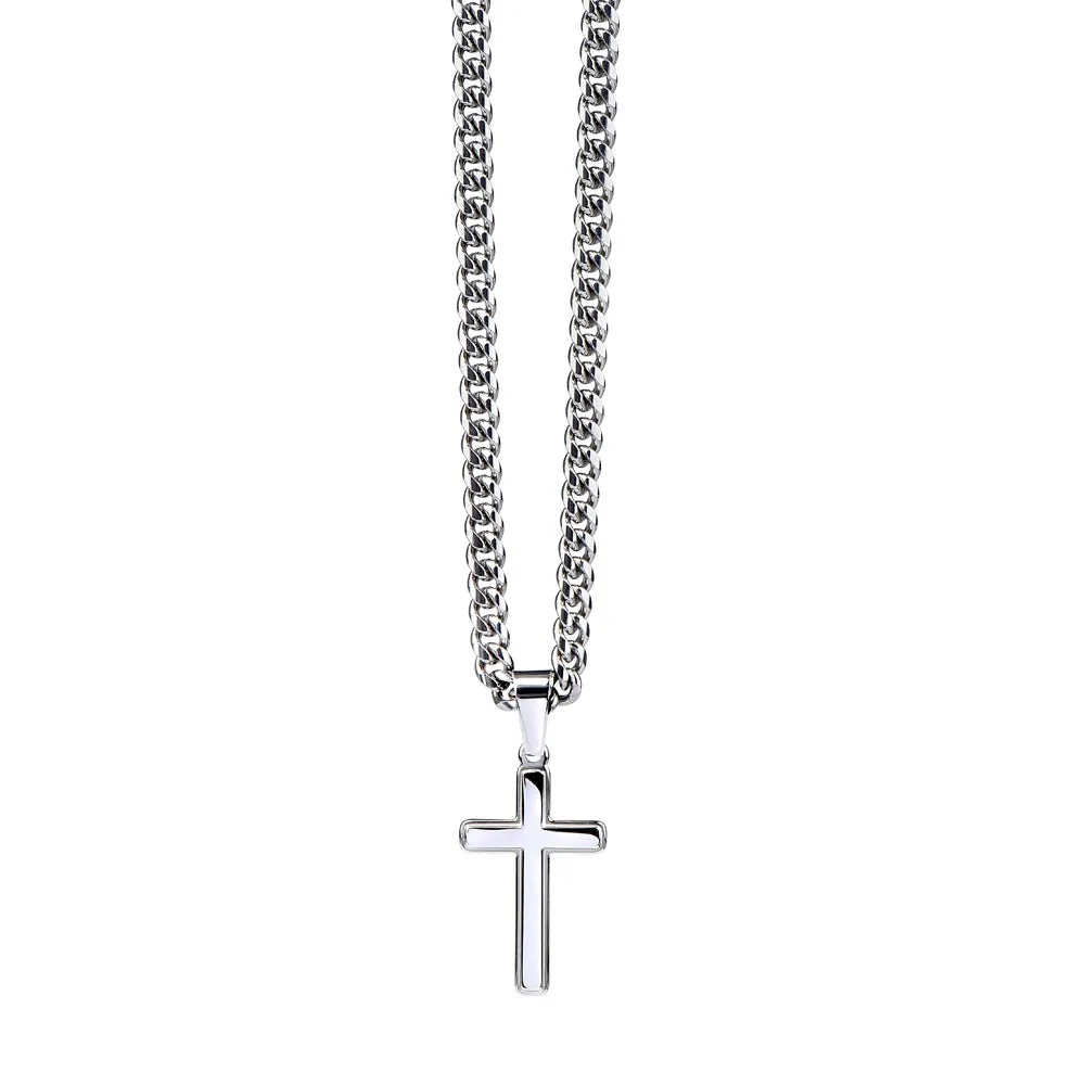 Personalized To My Son Cross Necklace from Mom, Stand Tall, If You Fall, I'll Always be There